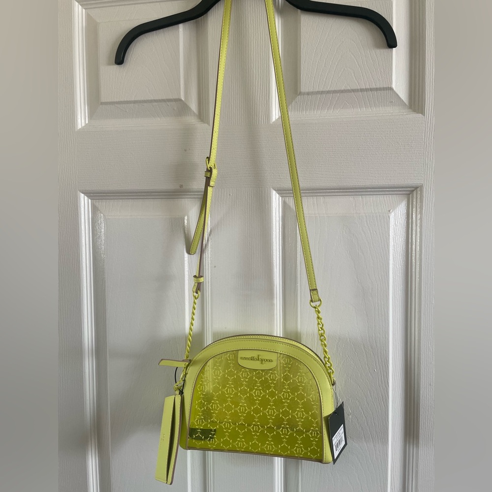 🍋NANETTE LEPORE- Clear Lime Green Crossbody Bag with a Credit Card Holder, NWT